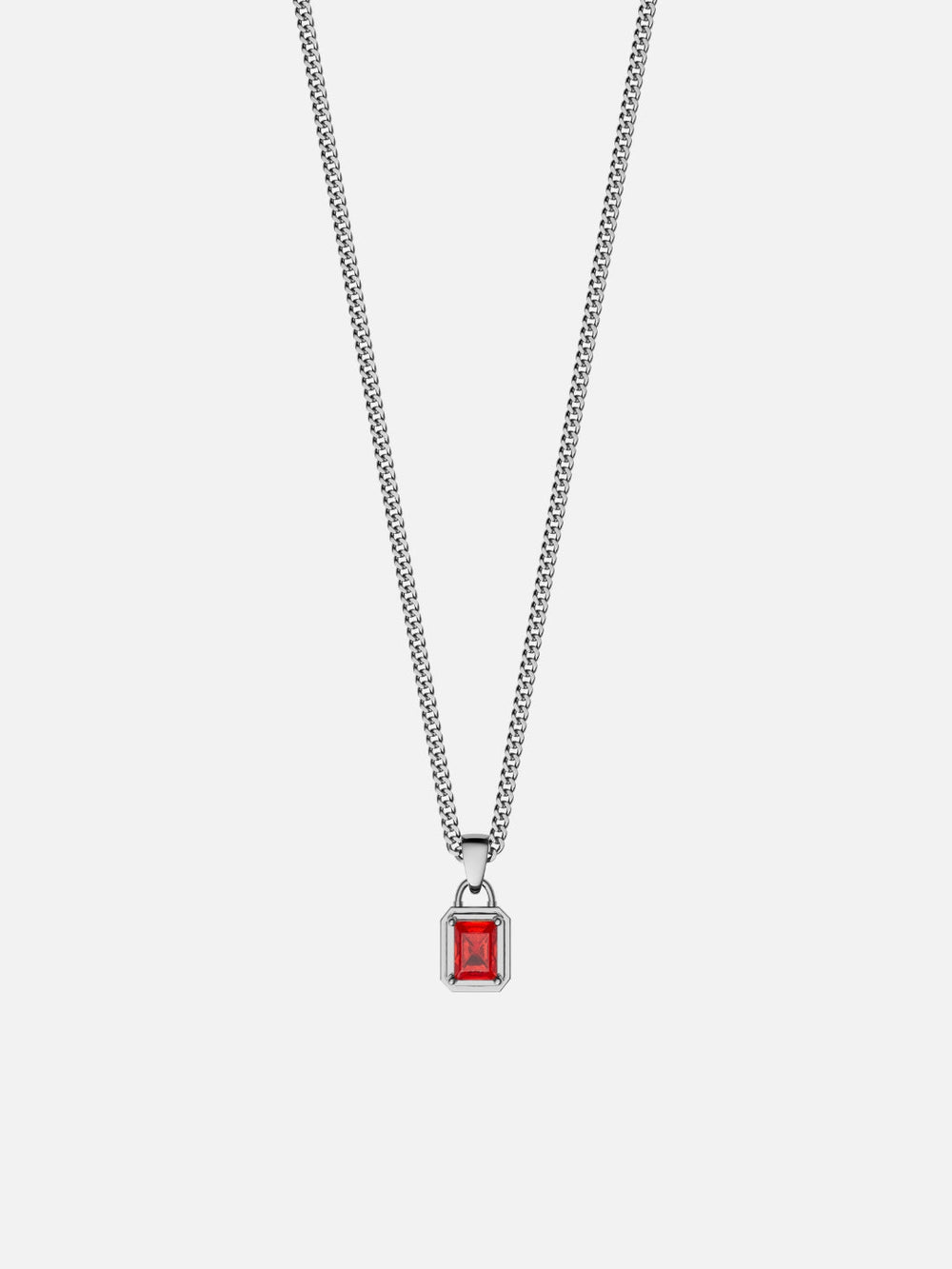 RED GEMSTONE CHAIN | Silver
