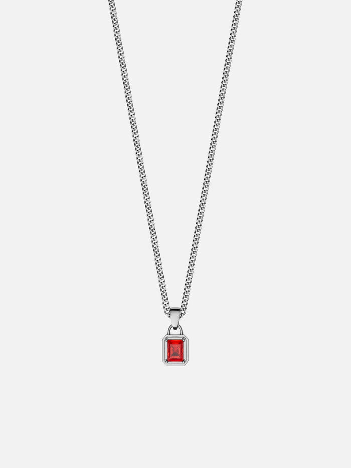 RED GEMSTONE CHAIN | Silver