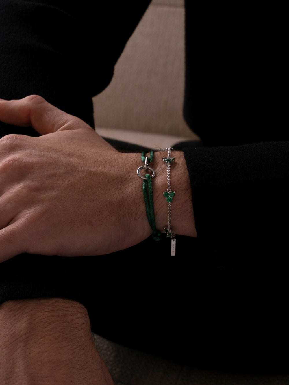 GREEN UNITY BRACELET | Silver